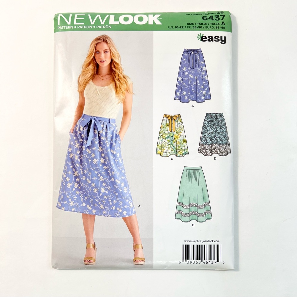 New Look 6437 Skirt Sewing Pattern Sizes 10–22